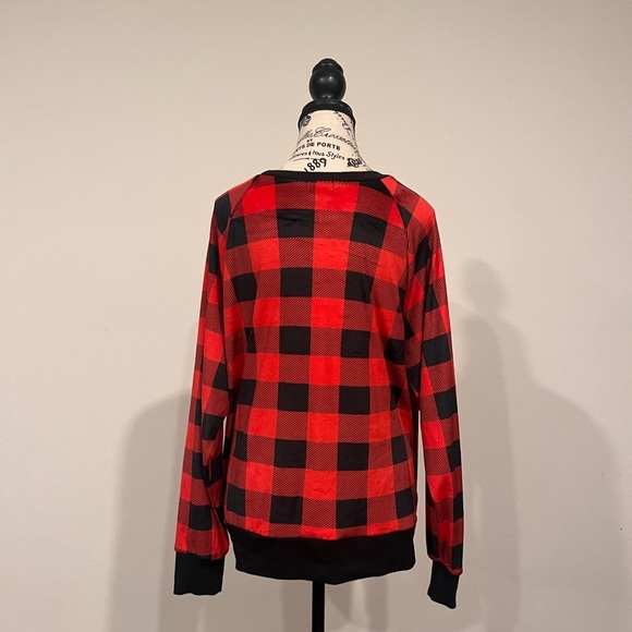 Miss Chievous Buffalo Plaid Snowman Sweater - Picture 3 of 3